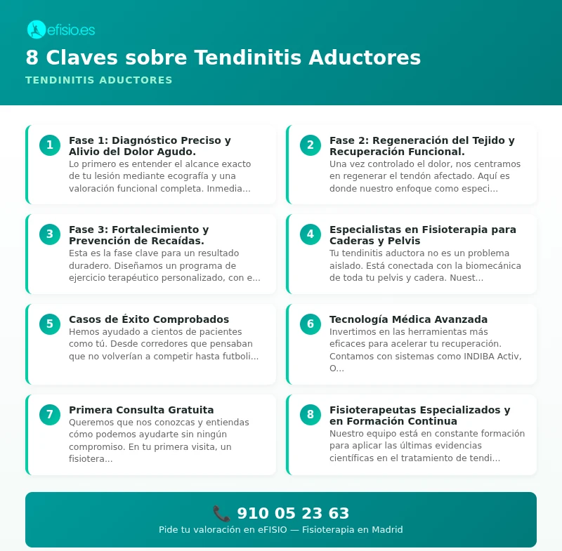 Infografía: Tendinitis Aductores - causas y tratamiento