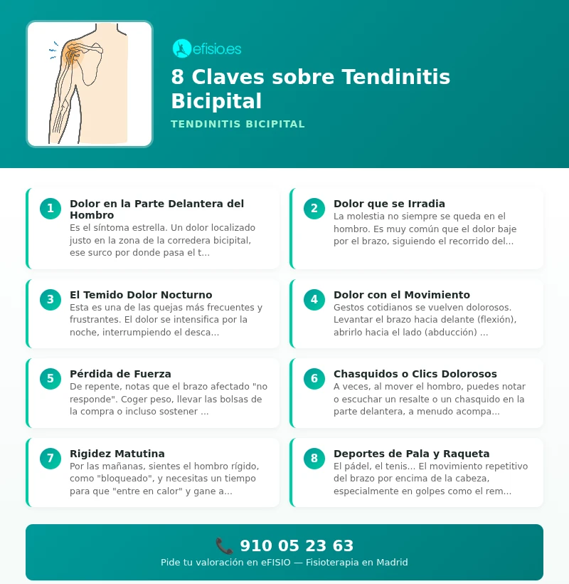 Infografía: Tendinitis Bicipital - causas y tratamiento