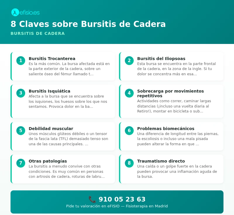 Infografía: Bursitis de Cadera - causas y tratamiento