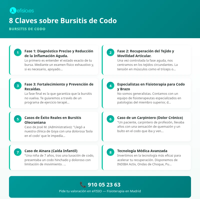 Infografía: Bursitis de Codo - causas y tratamiento