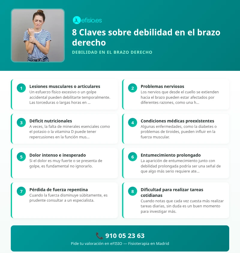 Infografía: debilidad en el brazo derecho - causas y tratamiento