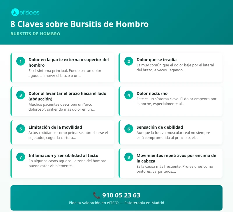 Infografía: Bursitis de Hombro - causas y tratamiento