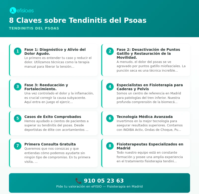 Infografía: Tendinitis del Psoas - causas y tratamiento