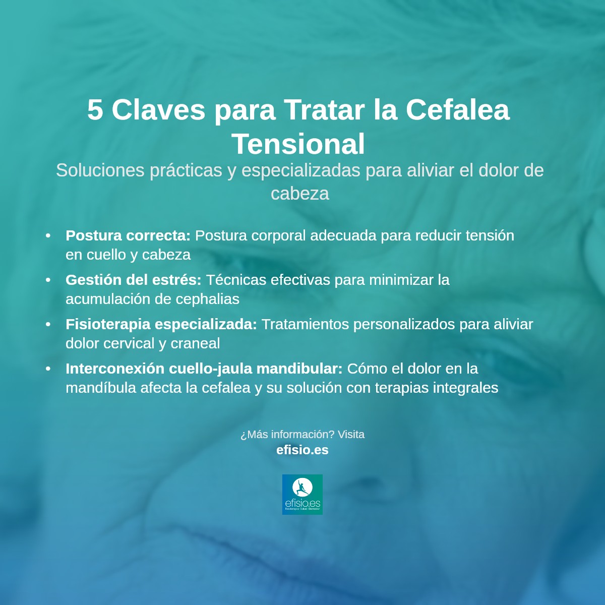 Imagen resumen sobre 5 claves para tratar la cefalea tensional