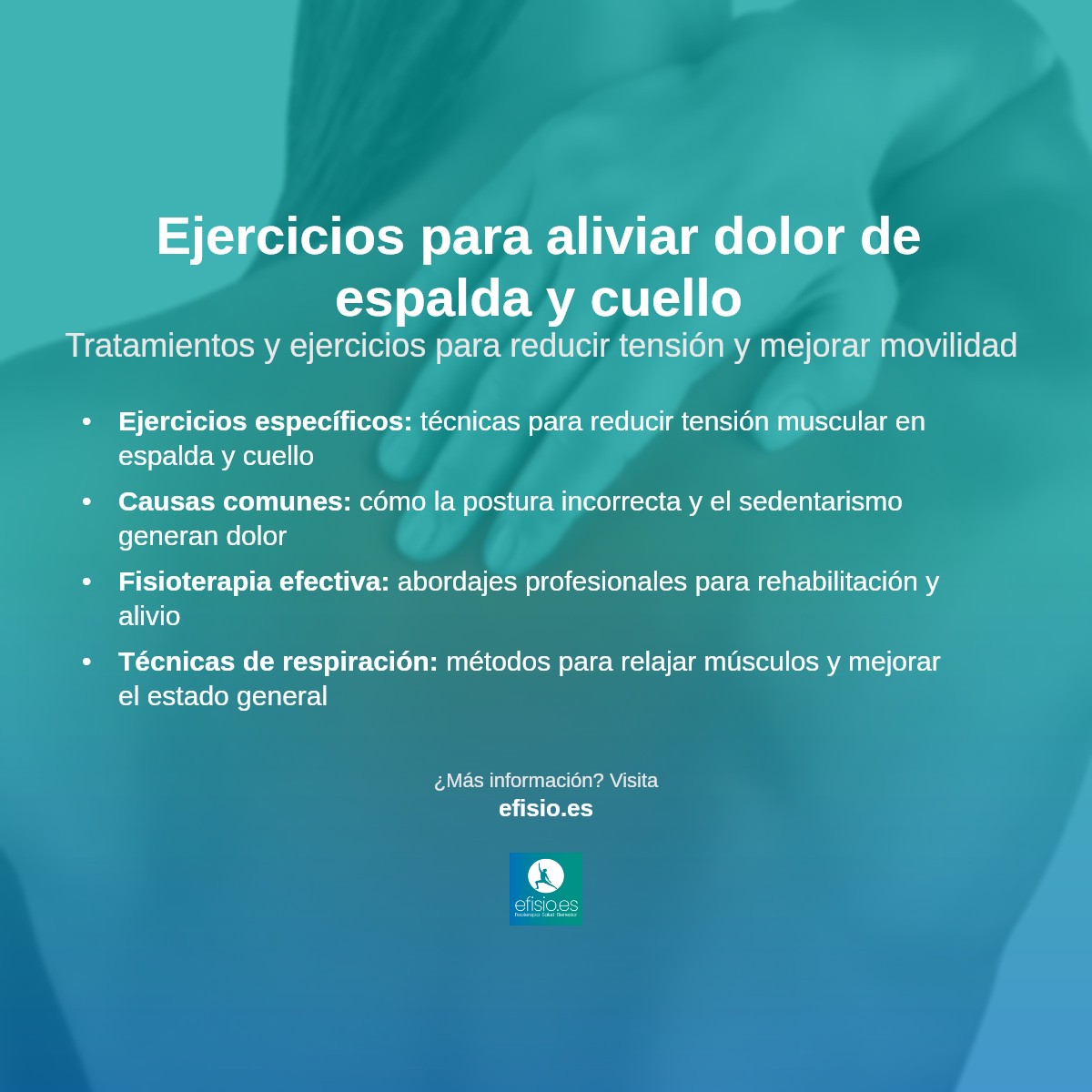 Imagen resumen sobre 5 Ejercicios para el dolor de espalda y cuello
