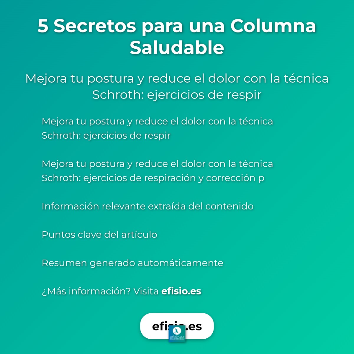 5 Secretos para una Columna Saludable