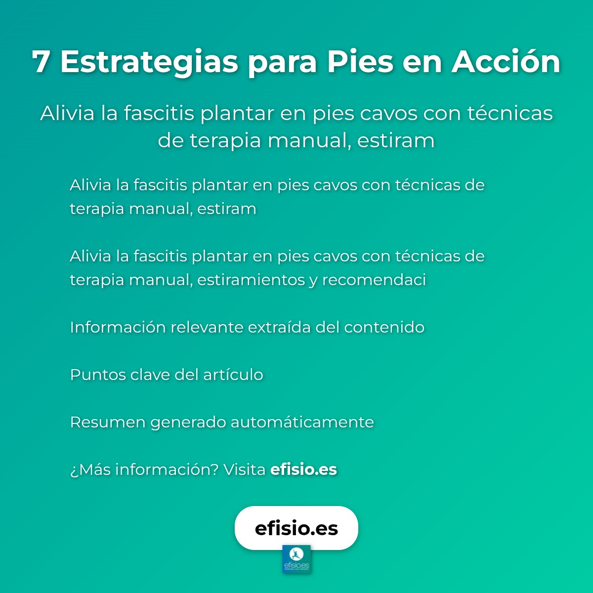 Imagen resumen sobre 7 Estrategias para Pies en Acción