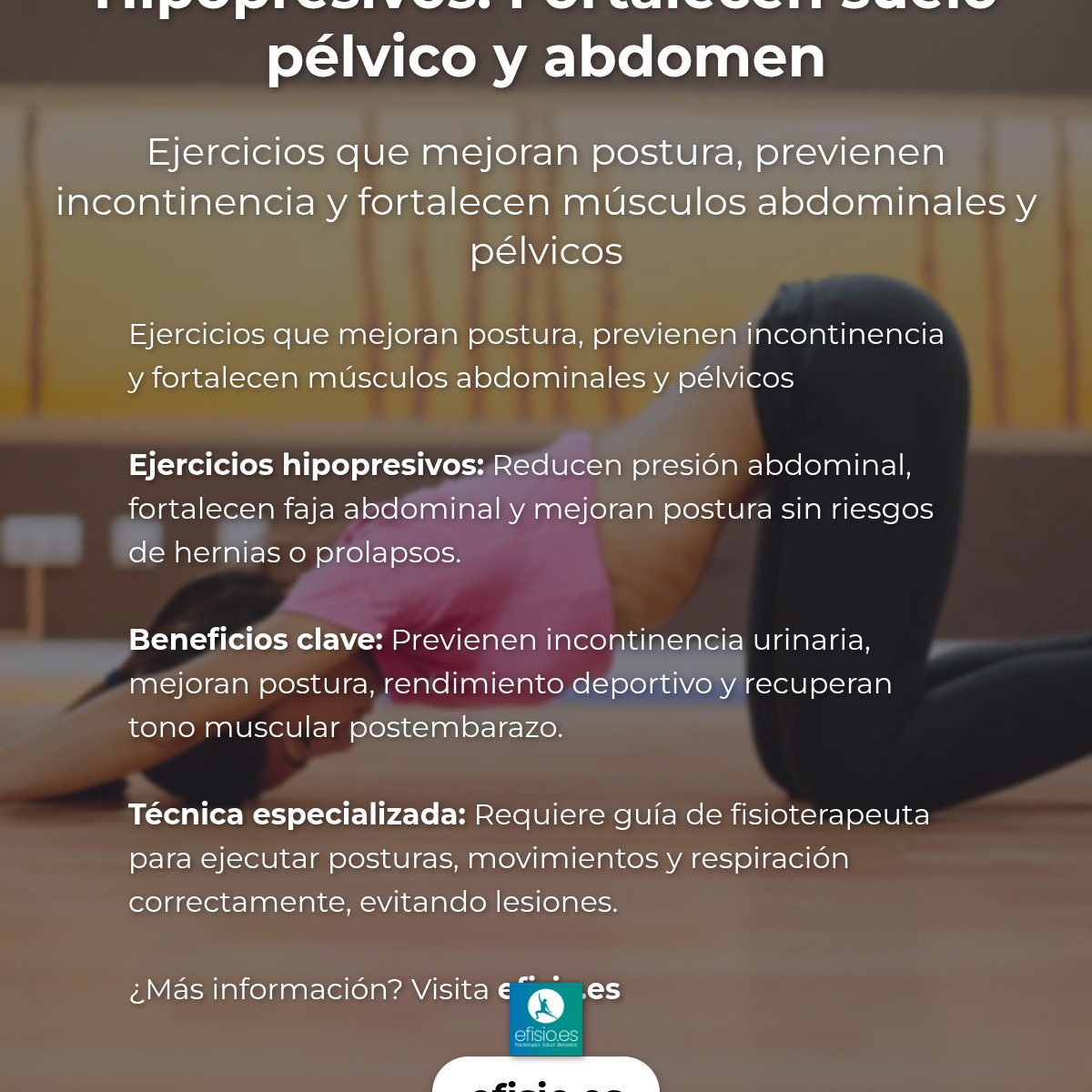 Imagen resumen sobre Abdominales hipopresivos: qué son, beneficios y técnica correcta