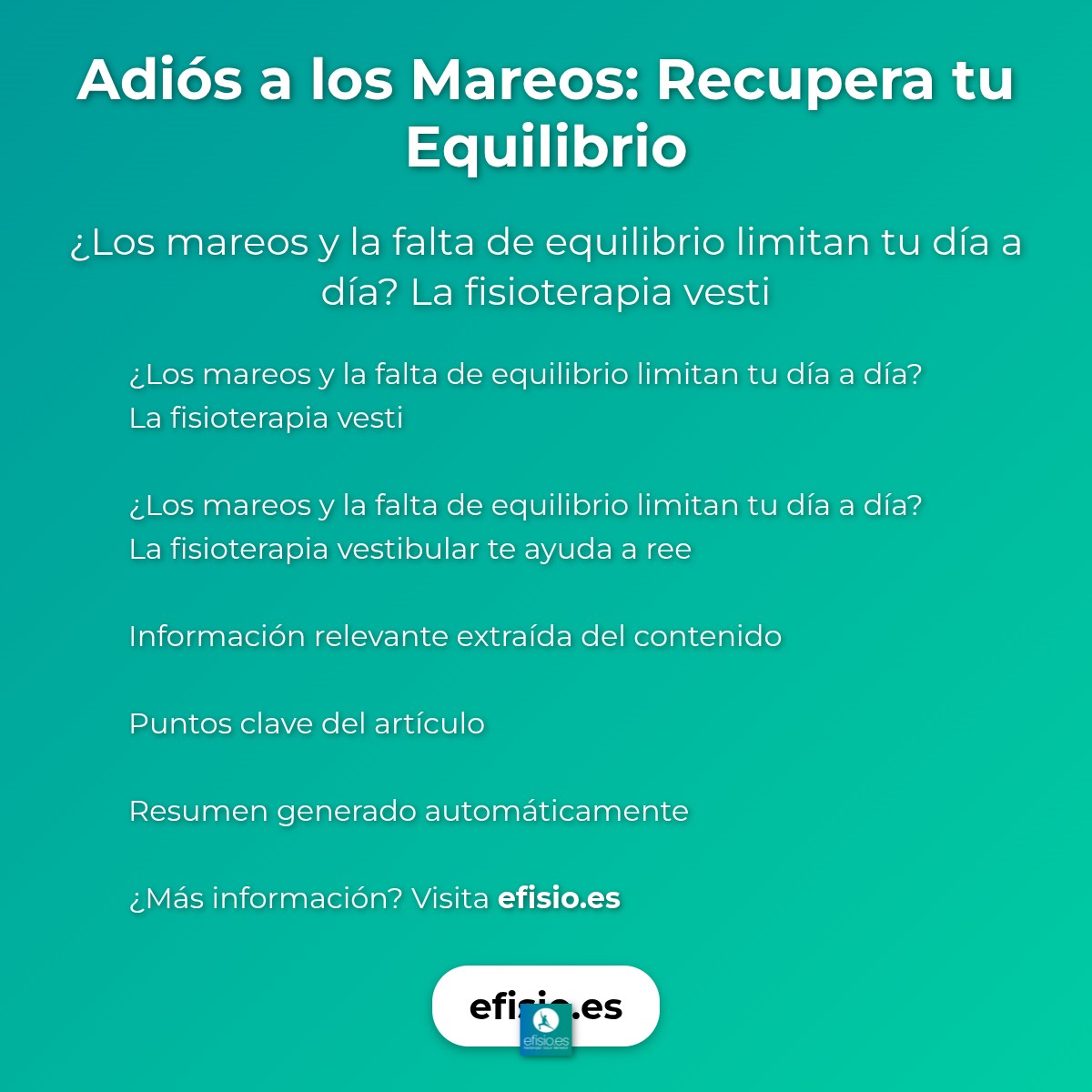 Imagen resumen sobre Adiós a los Mareos: Recupera tu Equilibrio