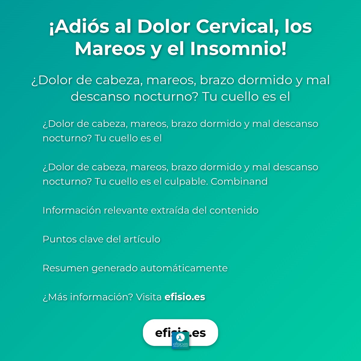 ¡Adiós al Dolor Cervical, los Mareos y el Insomnio!