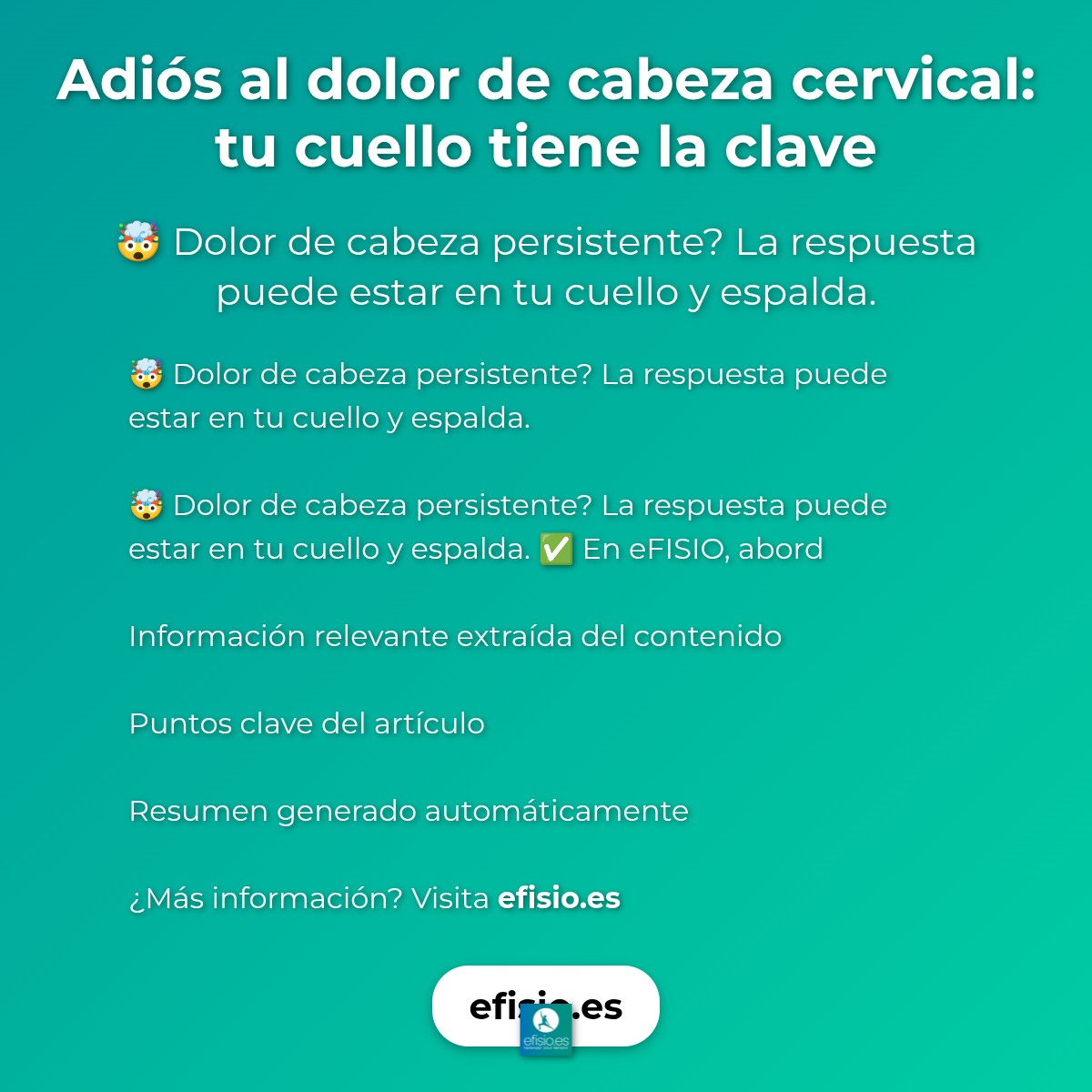 Imagen resumen sobre Adiós al dolor de cabeza cervical: tu cuello tiene la clave