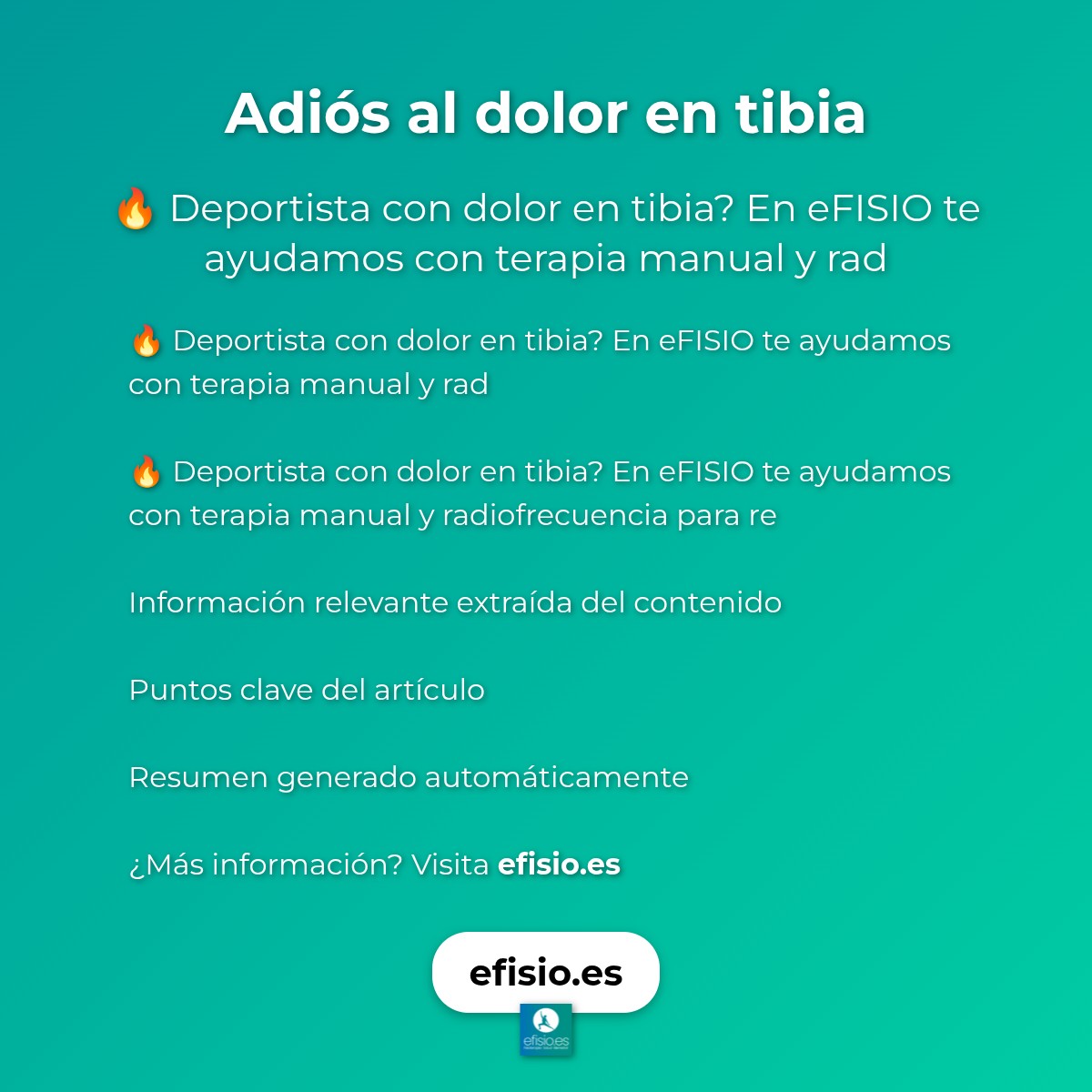Adiós al dolor en tibia