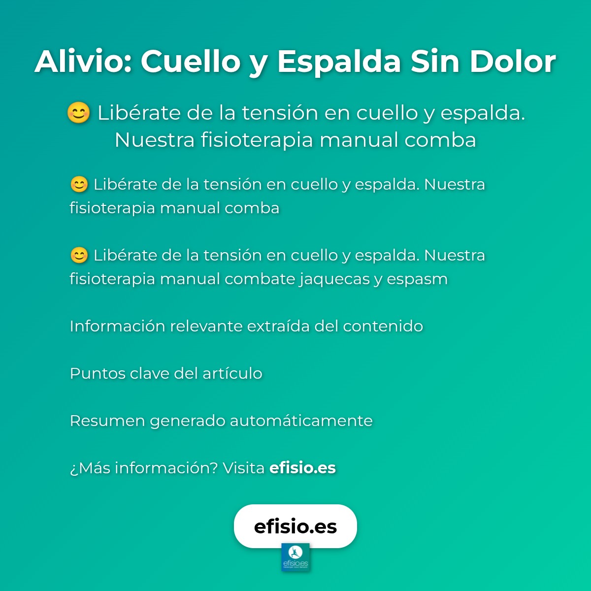 Imagen resumen sobre Alivio: Cuello y Espalda Sin Dolor