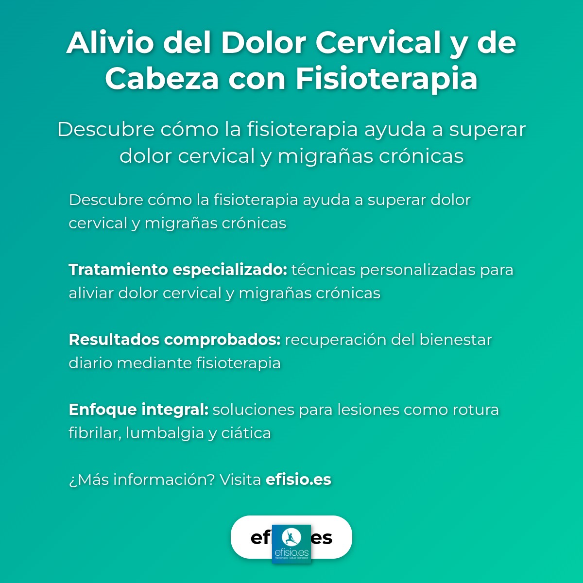 Imagen resumen sobre Alivio del Dolor Cervical y de Cabeza con Fisioterapia