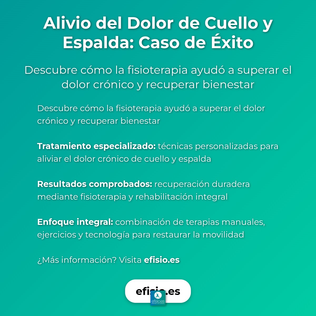 Imagen resumen sobre Alivio del Dolor de Cuello y Espalda: Caso de Éxito