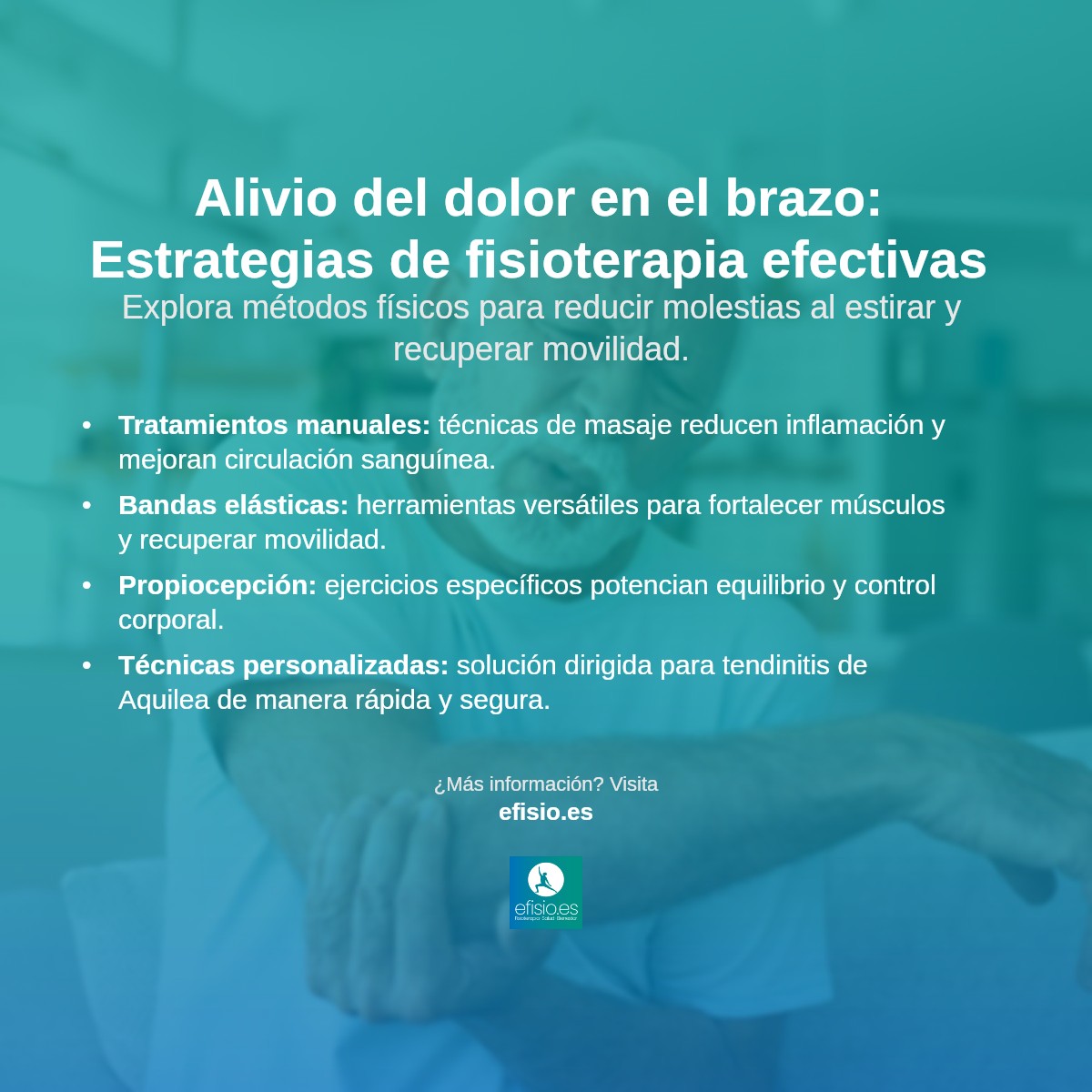 Imagen resumen sobre Alivio del Dolor en el Brazo al Estirarlo: Estrategias Efectivas de Fisioterapia