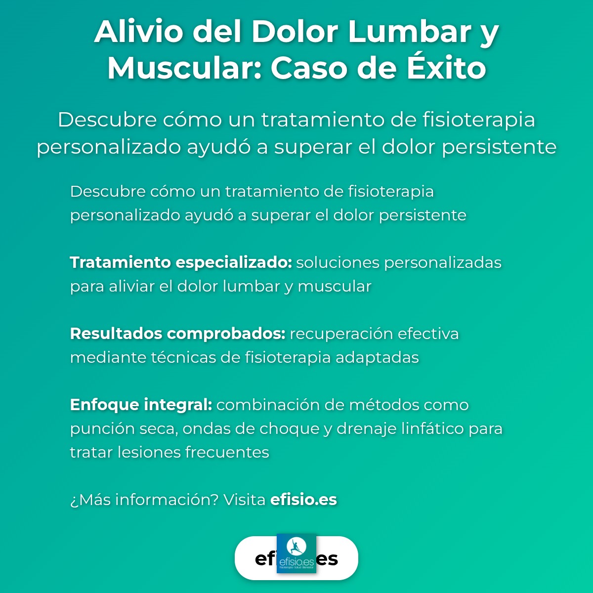 Imagen resumen sobre Alivio del Dolor Lumbar y Muscular: Caso de Éxito