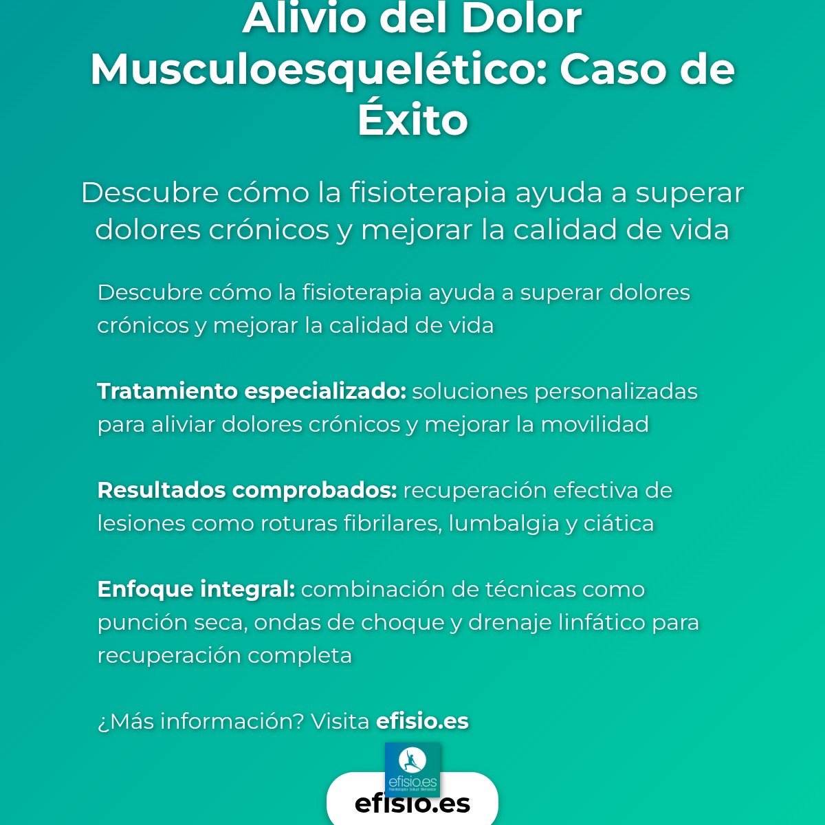 Imagen resumen sobre Alivio del Dolor Musculoesquelético: Caso de Éxito