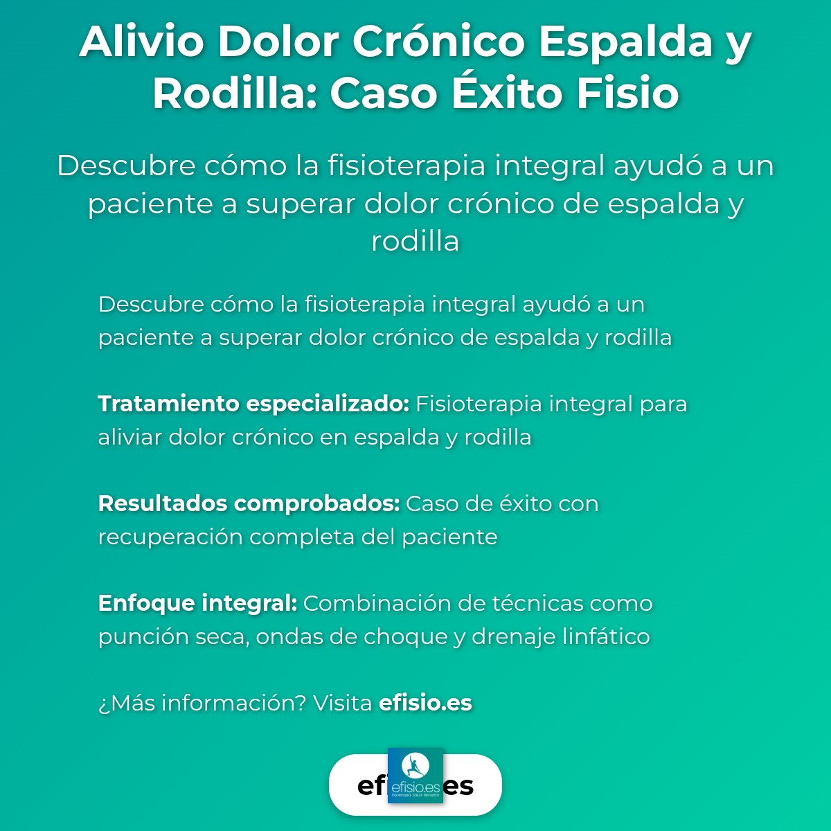 Imagen resumen sobre Alivio Dolor Crónico Espalda y Rodilla: Caso Éxito Fisio
