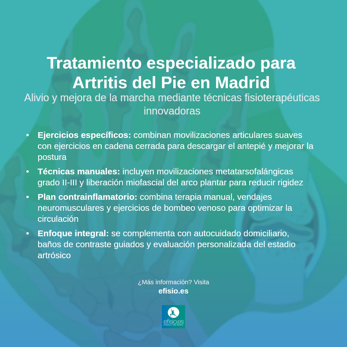 Imagen resumen sobre Artritis del Pie