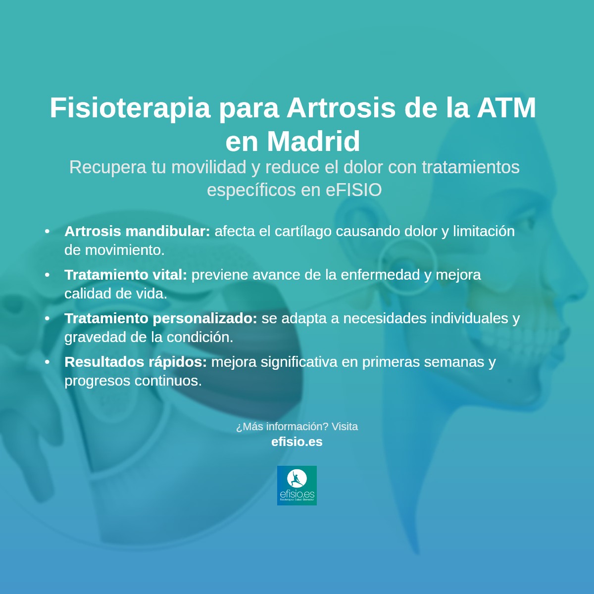 Imagen resumen sobre Artrosis de la articulación temporomandibular