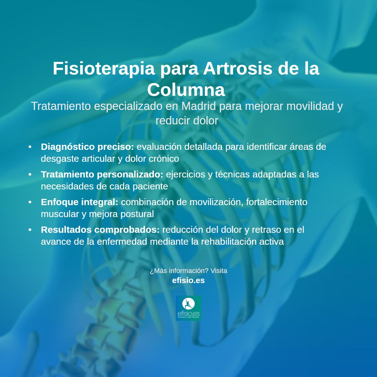 Imagen resumen sobre Artrosis de la columna vertebral
