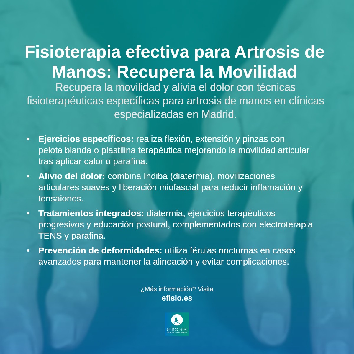 Imagen resumen sobre Artrosis de manos