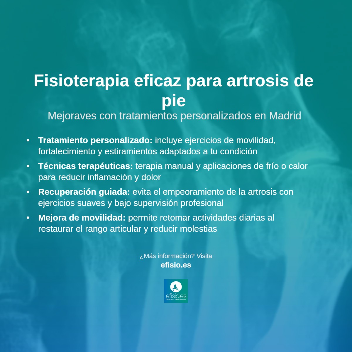 Imagen resumen sobre Artrosis de pie