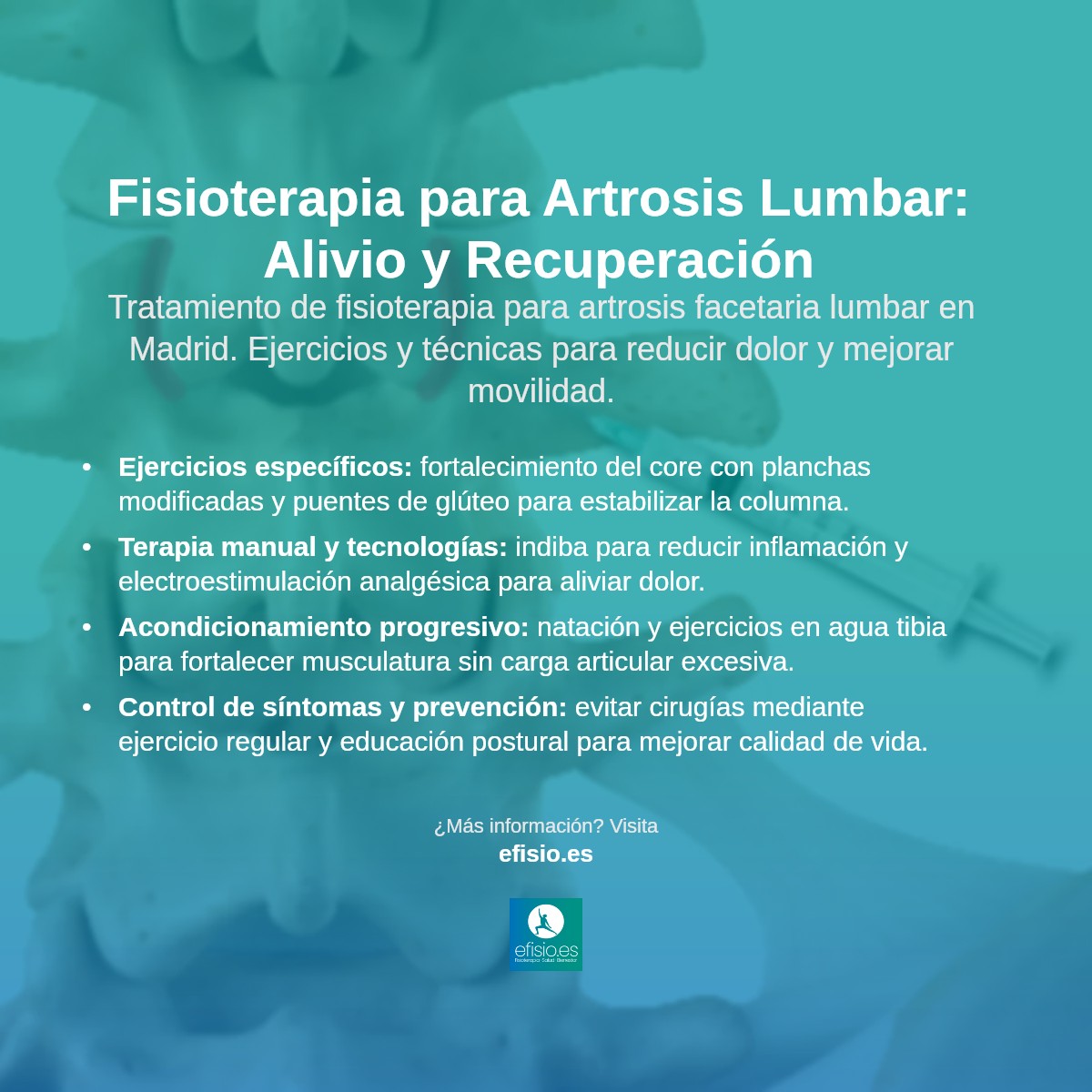 Imagen resumen sobre Artrosis Facetaria Lumbar