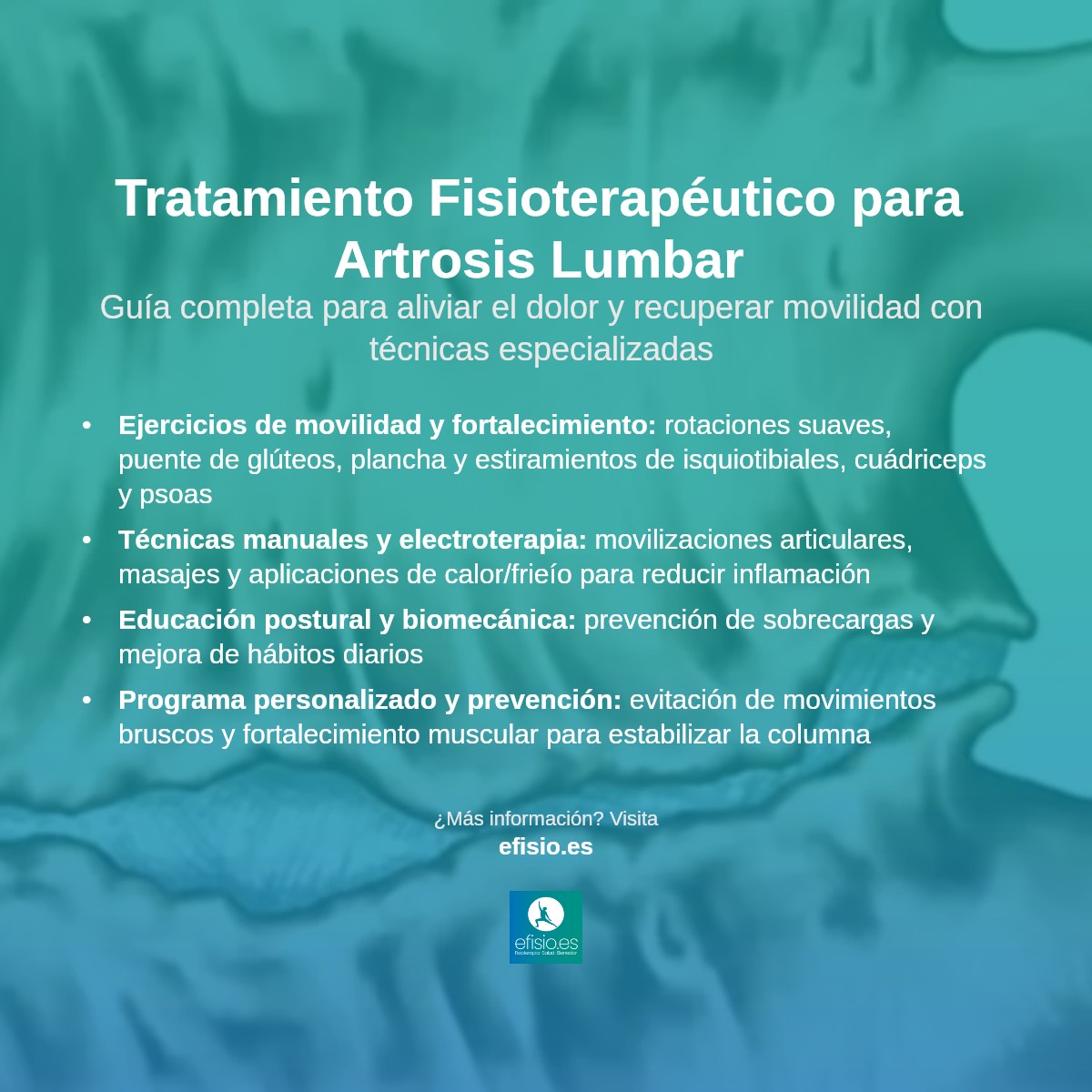 Imagen resumen sobre Artrosis lumbar