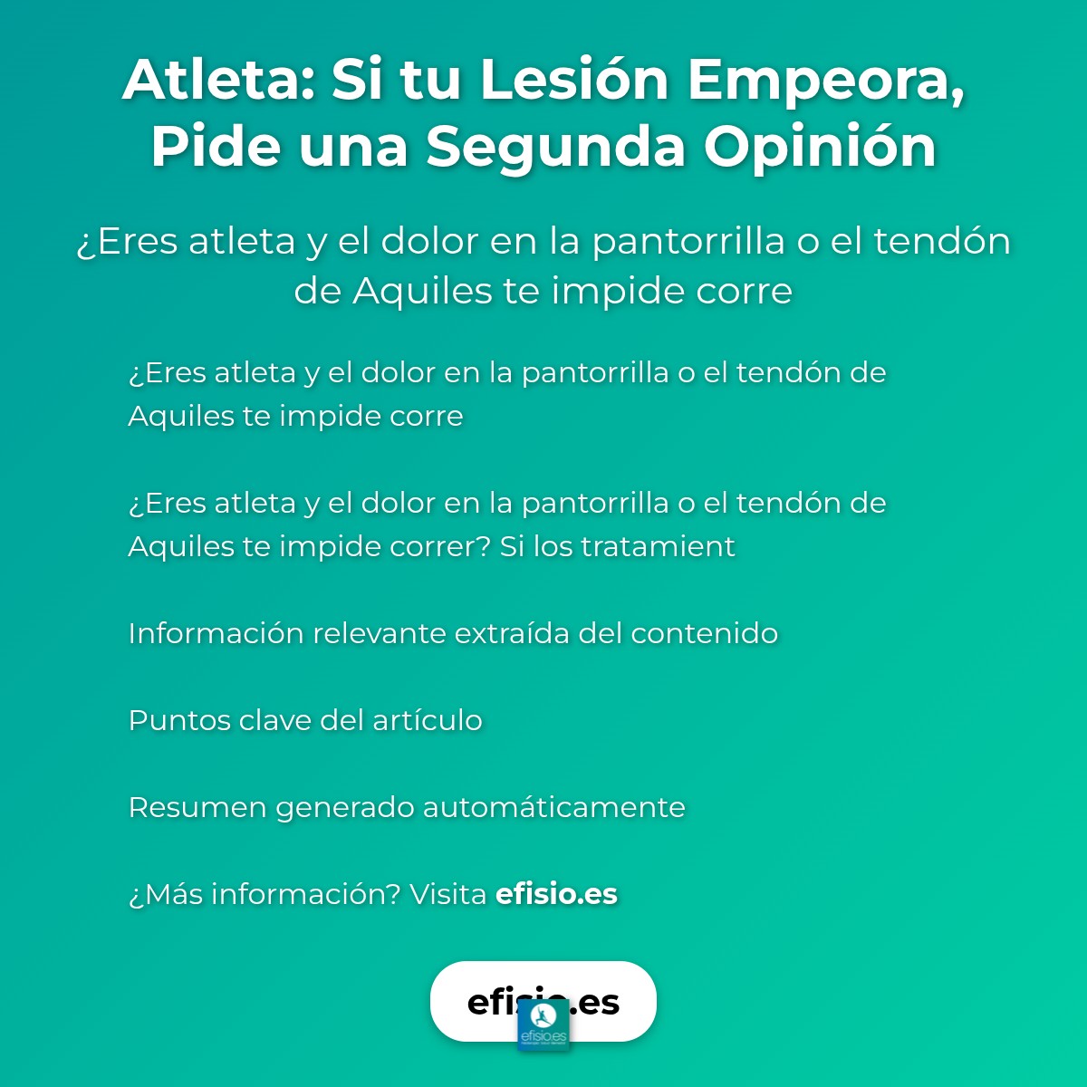 Atleta: Si tu Lesión Empeora, Pide una Segunda Opinión