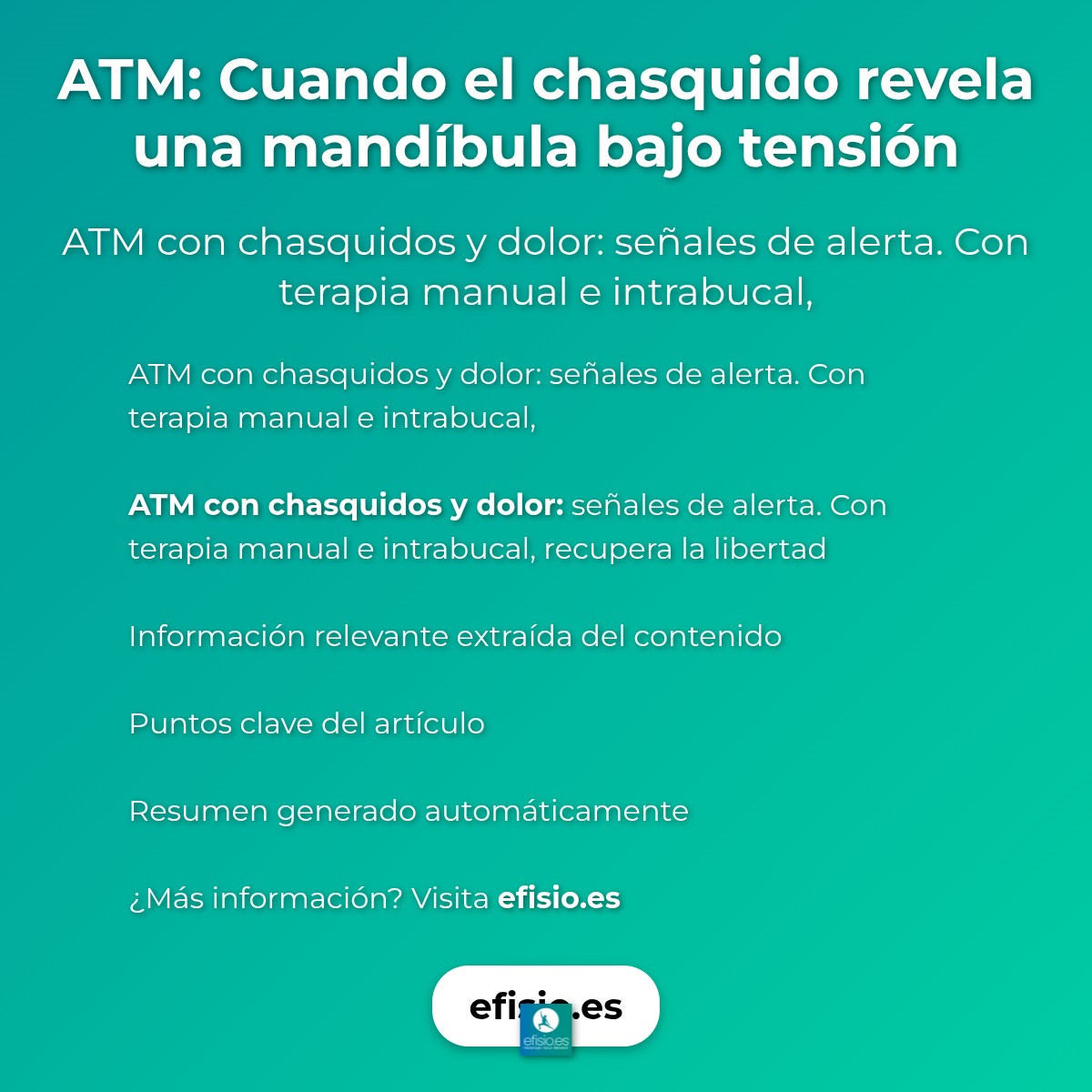 ATM: Cuando el chasquido revela una mandíbula bajo tensión