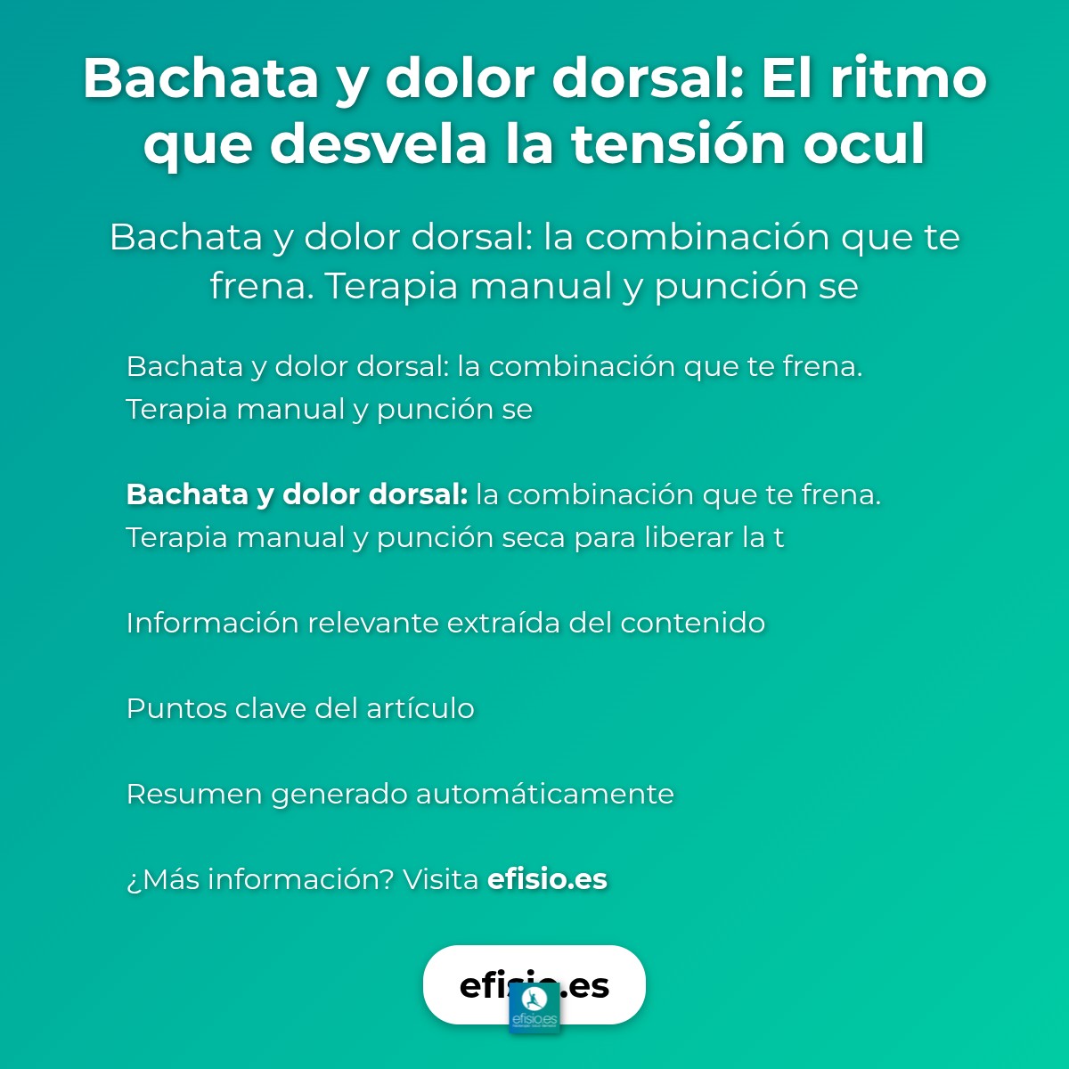 Imagen resumen sobre Bachata y dolor dorsal: El ritmo que desvela la tensión oculta