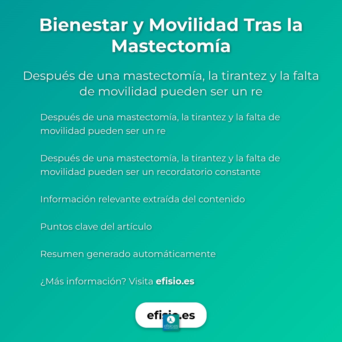Bienestar y Movilidad Tras la Mastectomía