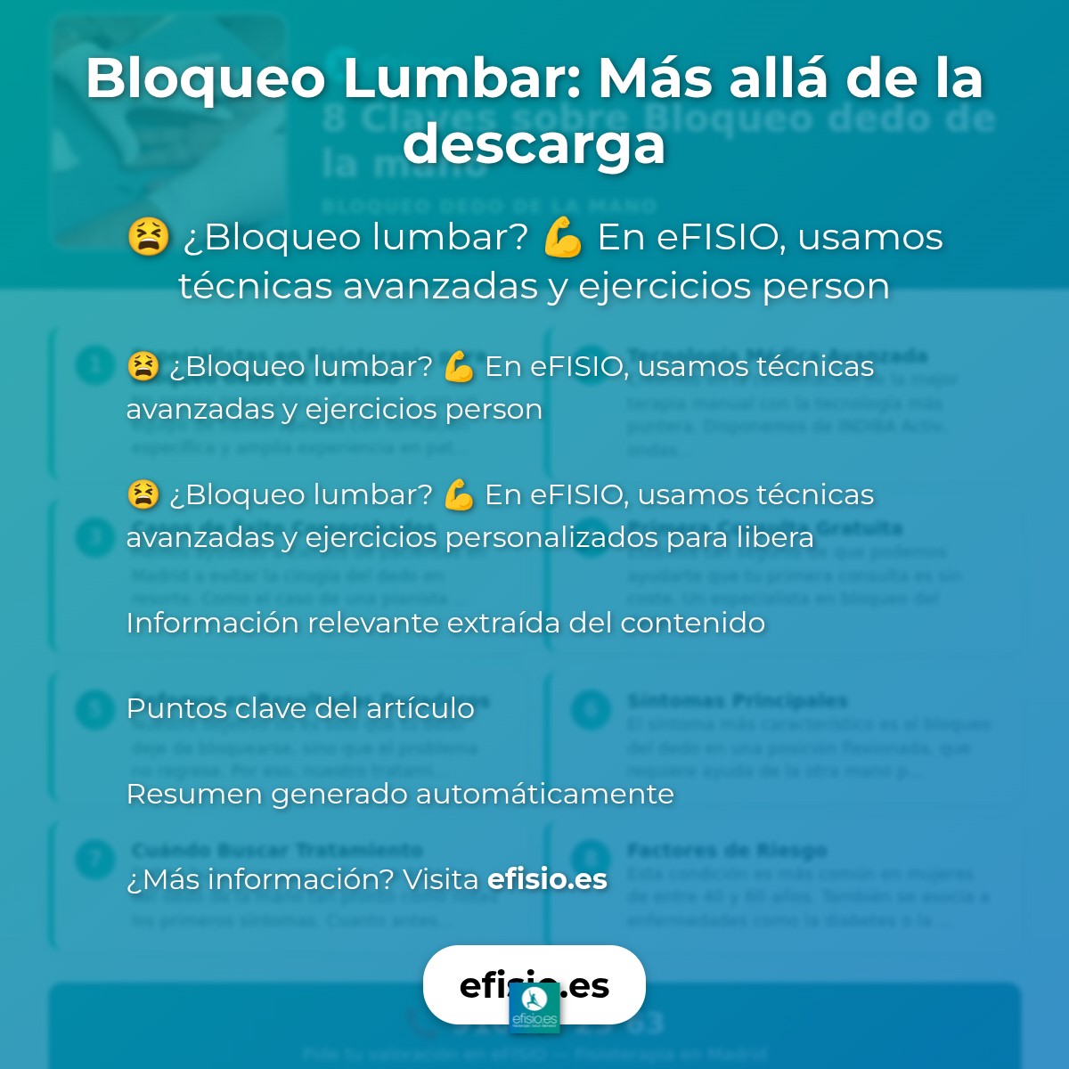 Bloqueo Lumbar: Más allá de la descarga