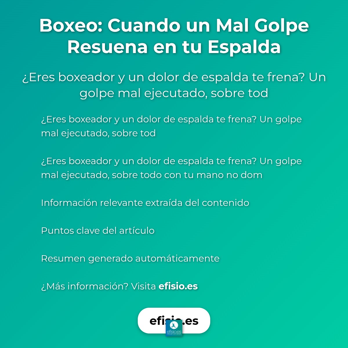 Boxeo: Cuando un Mal Golpe Resuena en tu Espalda