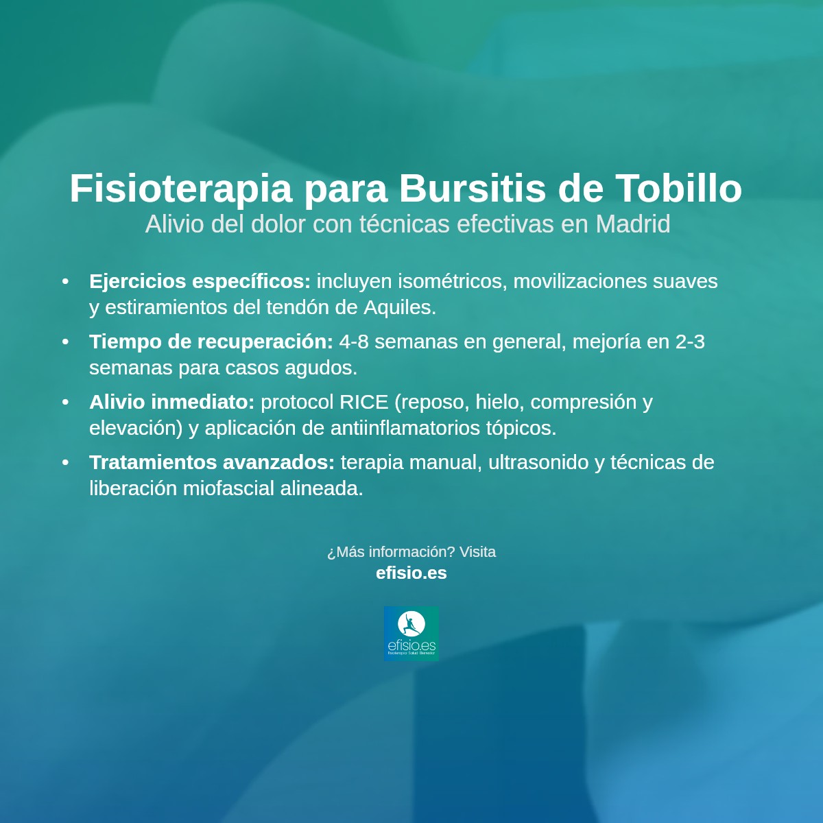 Imagen resumen sobre Bursitis en el Tobillo
