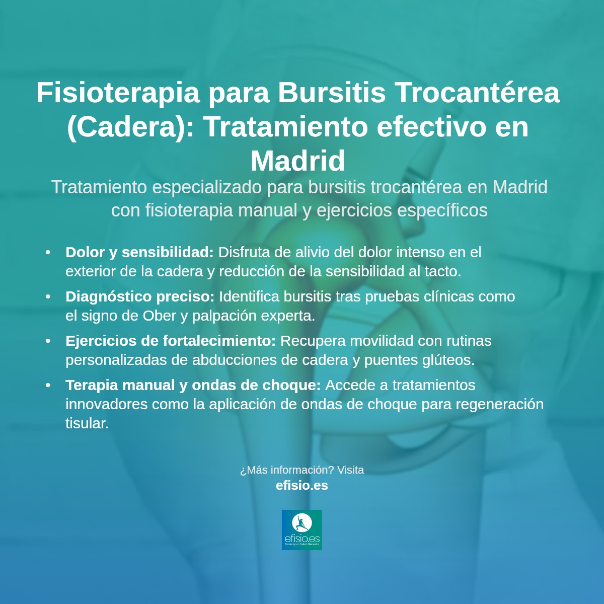 Imagen resumen sobre Bursitis Trocantérea (Cadera)