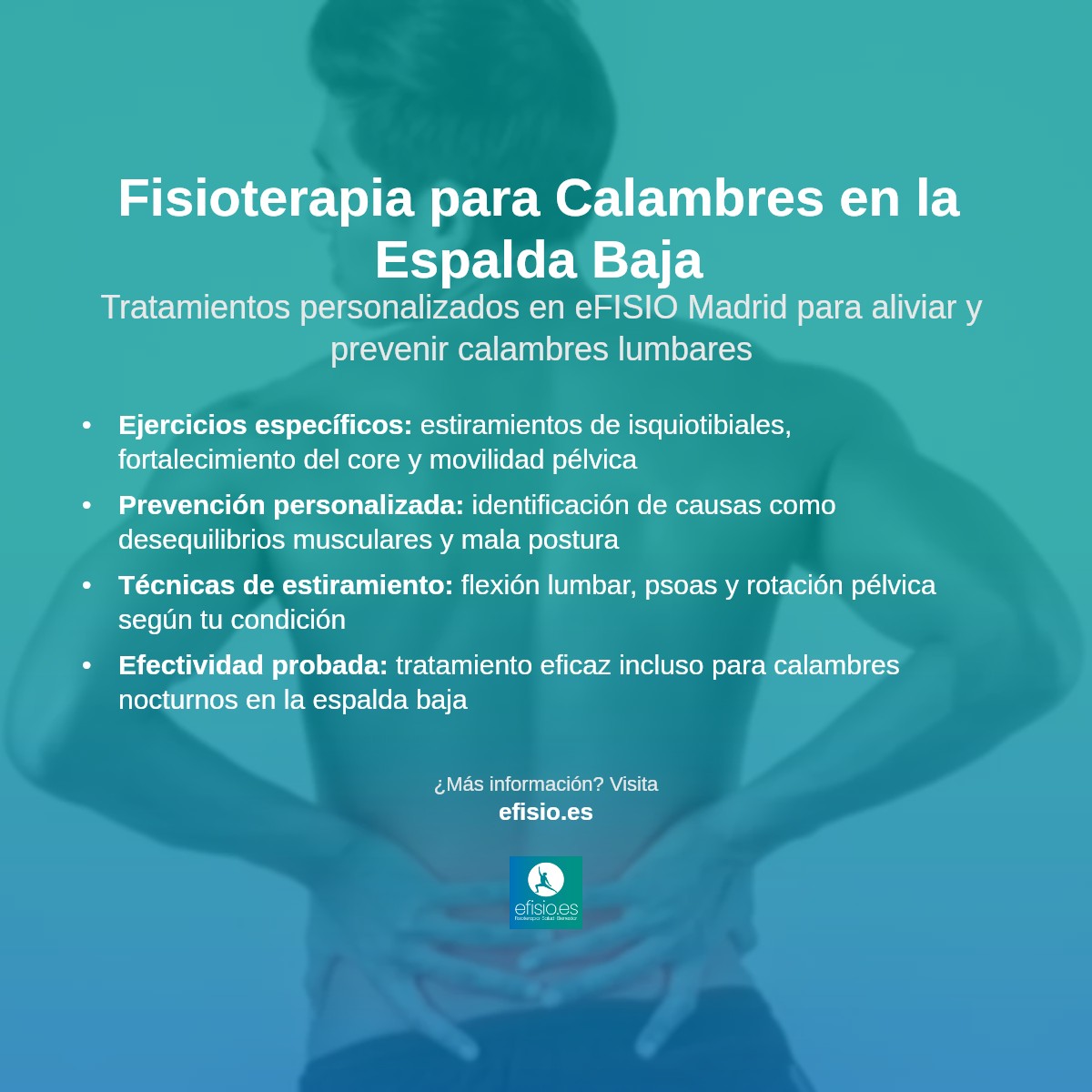 Imagen resumen sobre Calambres en la espalda baja