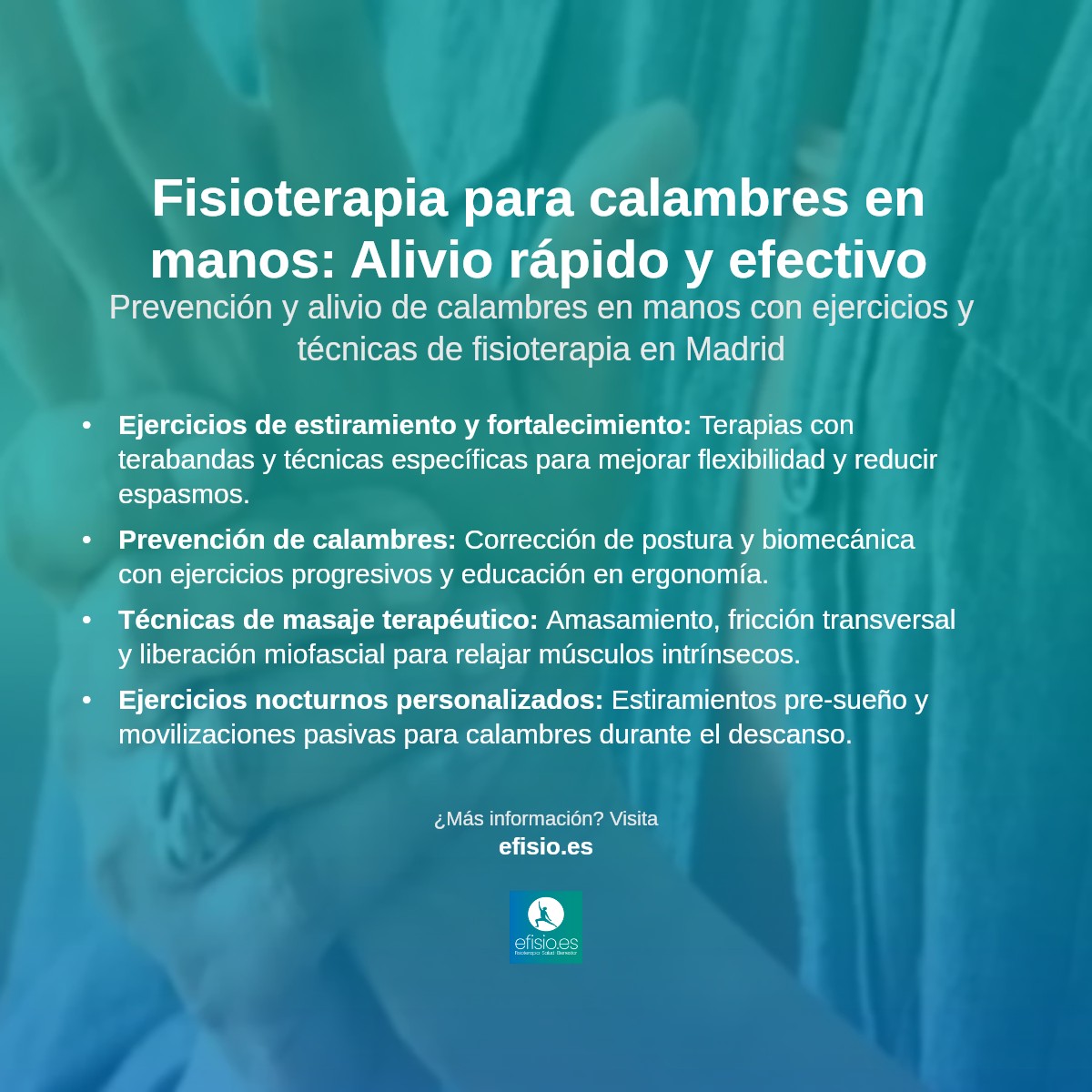 Imagen resumen sobre Calambres en las manos