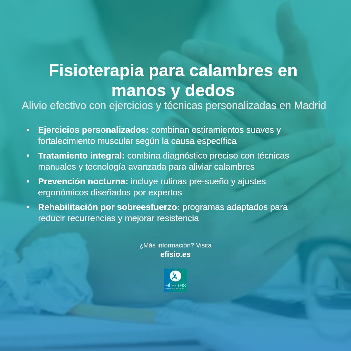 Imagen resumen sobre Calambres en las manos y dedos