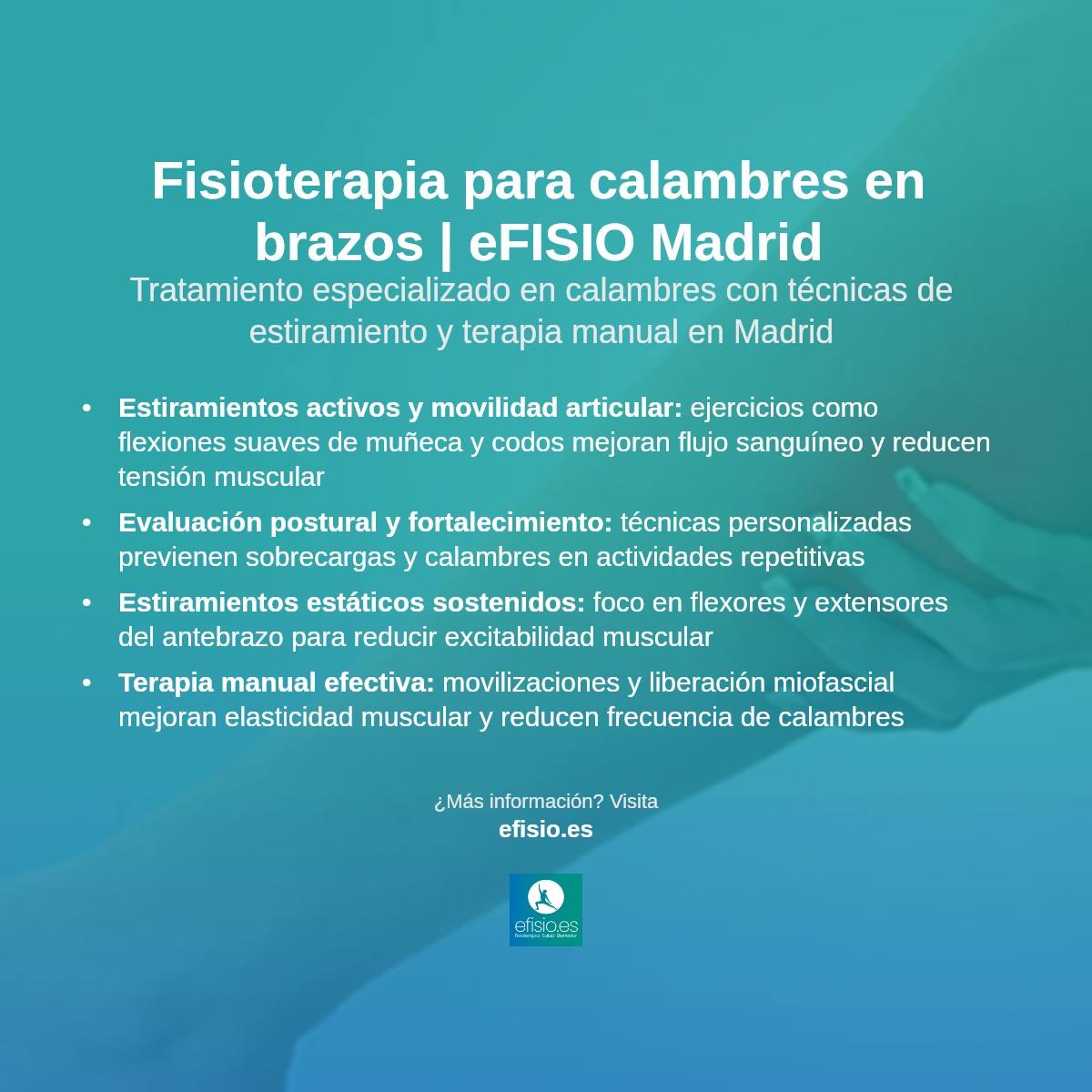 Imagen resumen sobre Calambres en los brazos