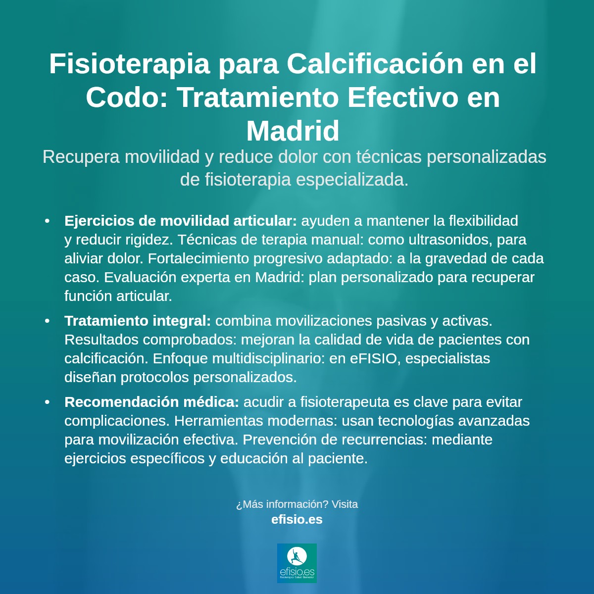 Imagen resumen sobre Calcificación codo