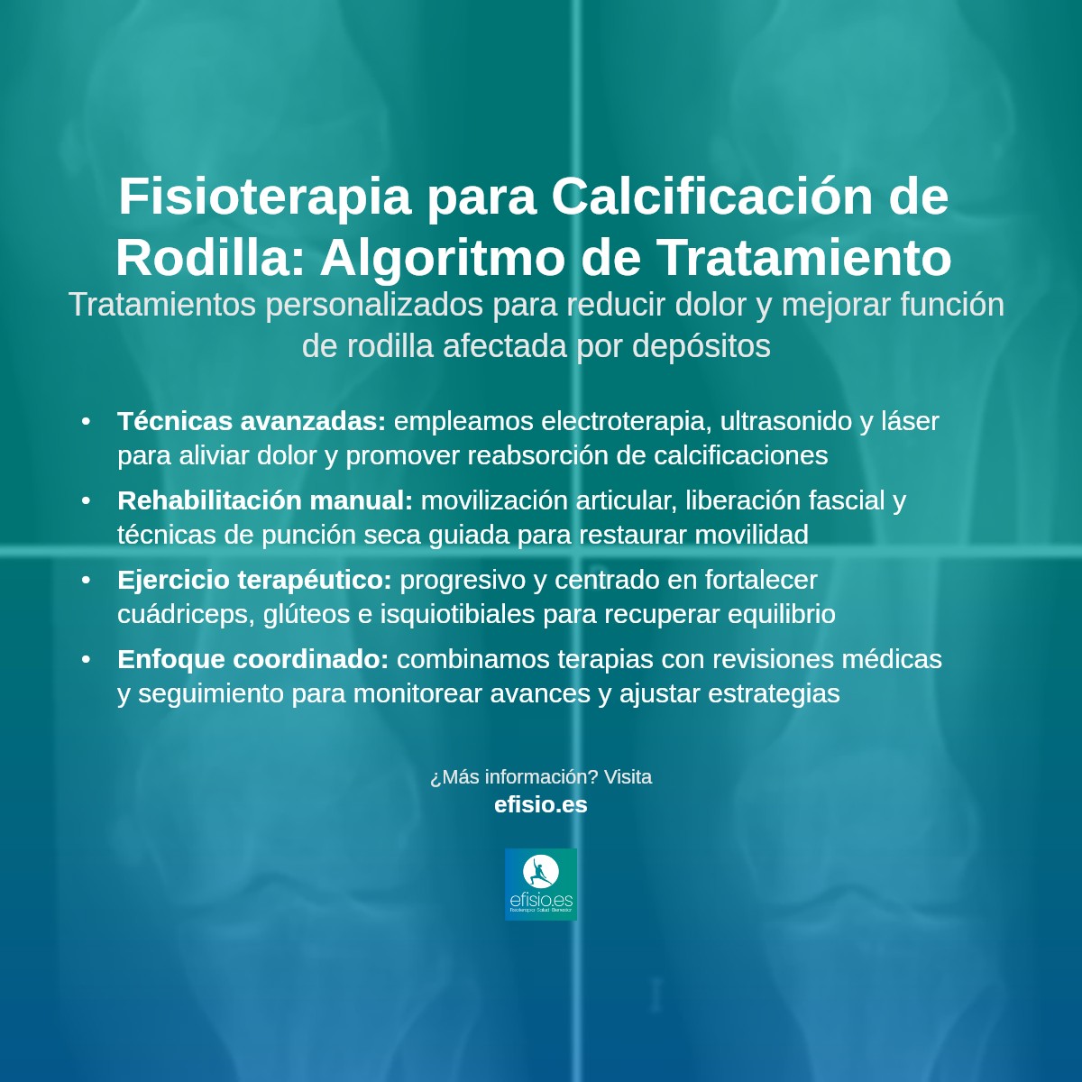 Imagen resumen sobre Calcificación rodilla