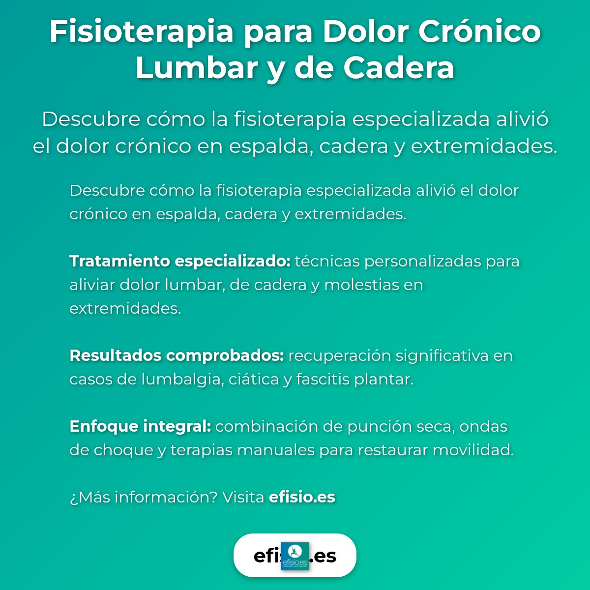 Imagen resumen sobre Caso de Éxito: Dolor Crónico Lumbar y de Cadera