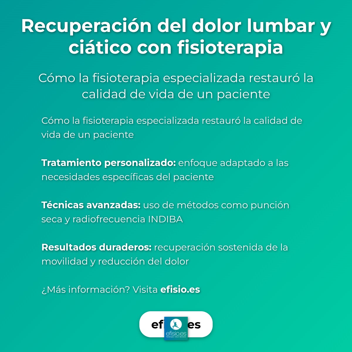Imagen resumen sobre Caso de Éxito: Recuperación Dolor Lumbar y Ciático