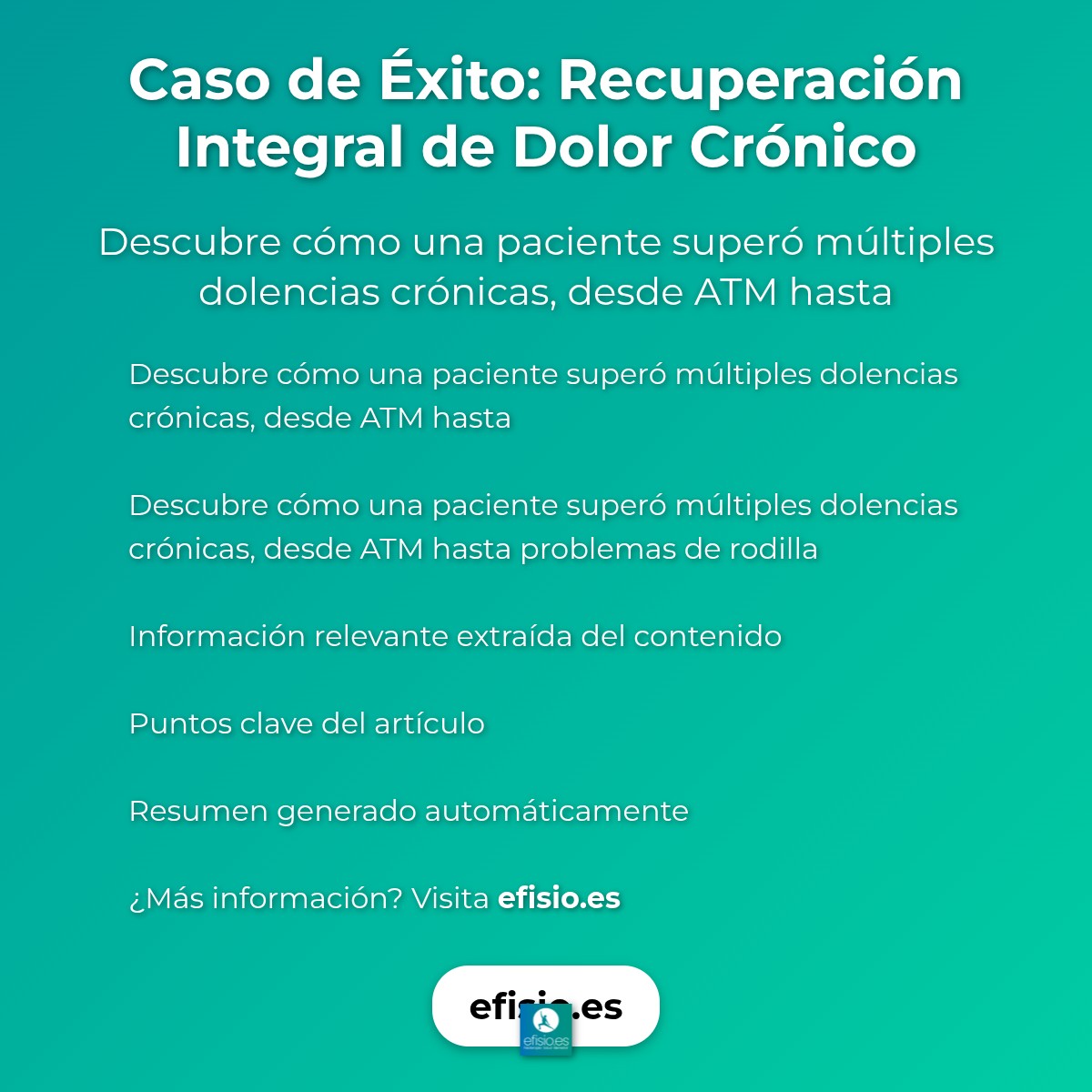 Imagen resumen sobre Caso de Éxito: Recuperación Integral de Dolor Crónico