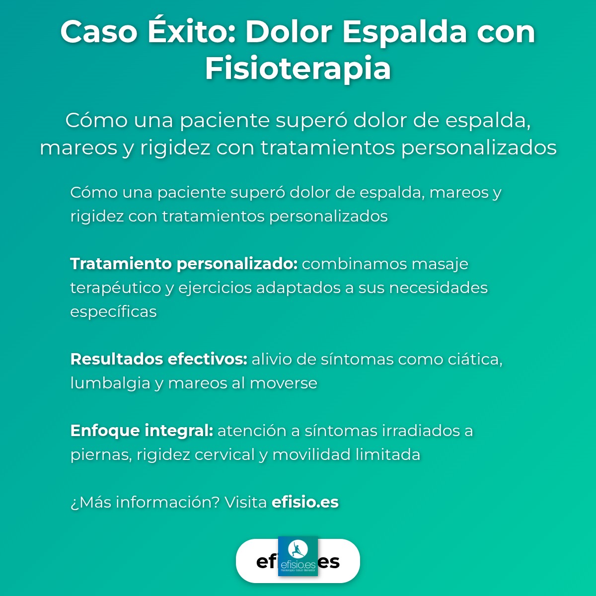 Imagen resumen sobre Caso Éxito: Dolor Espalda con Fisioterapia