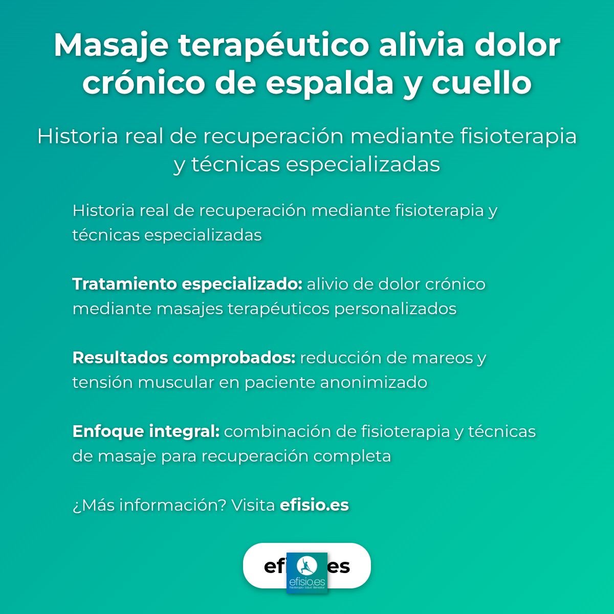 Imagen resumen sobre Caso Éxito: Dolor Espalda y Cuello con Masaje
