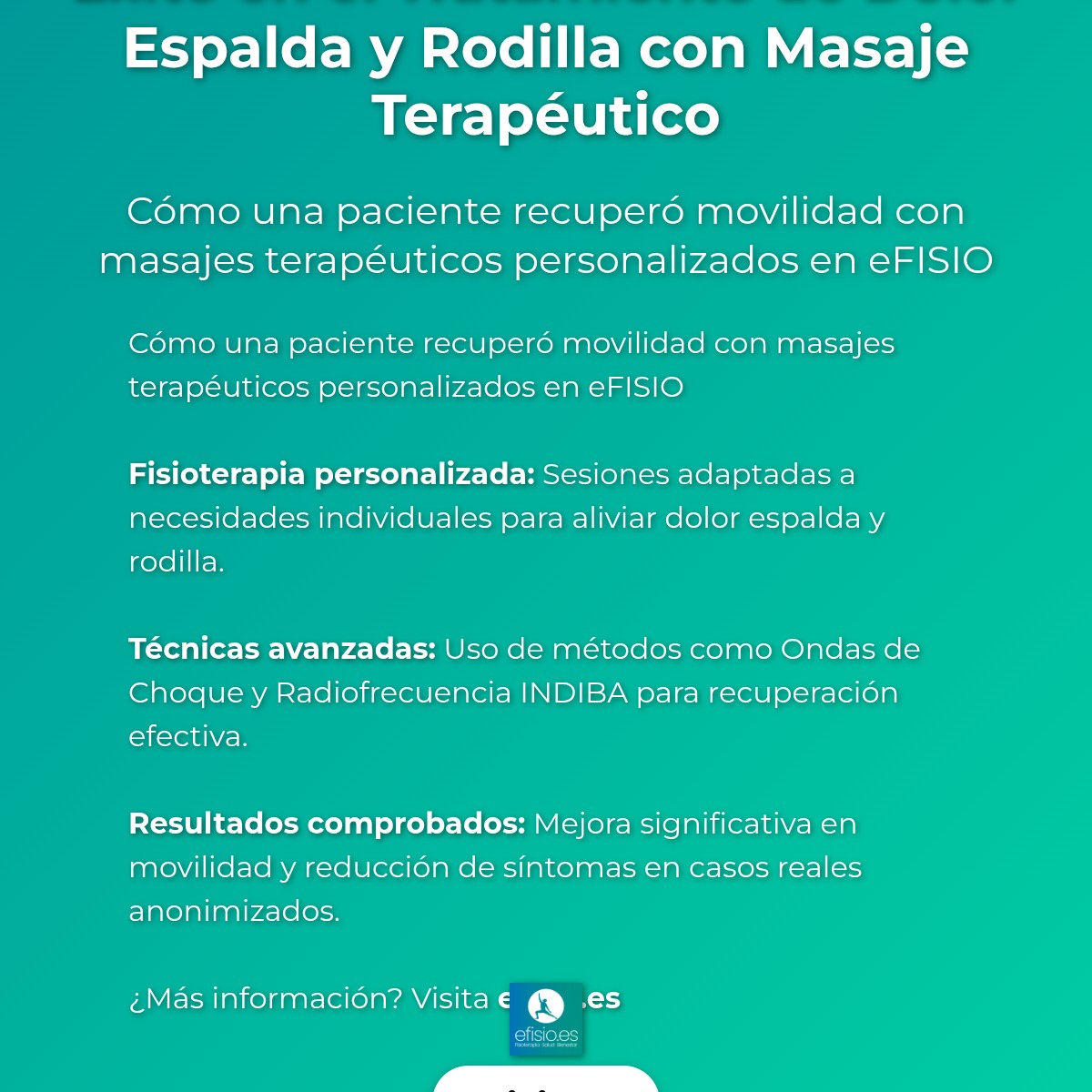 Imagen resumen sobre Caso Éxito: Dolor Espalda y Rodilla con Masaje